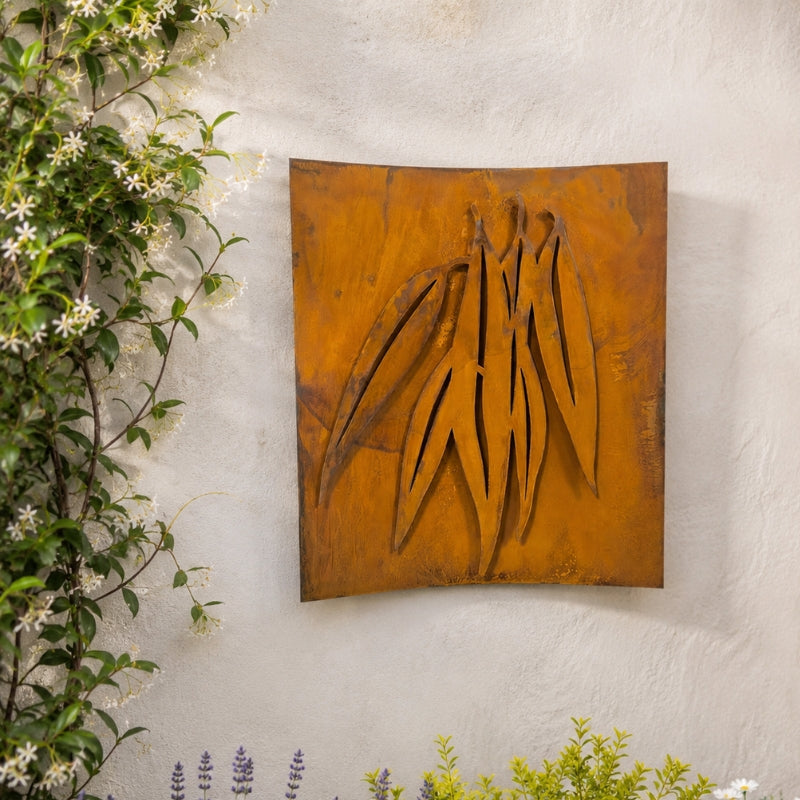 Rustic Layered Laser Cut Gum Leaves Wall Art