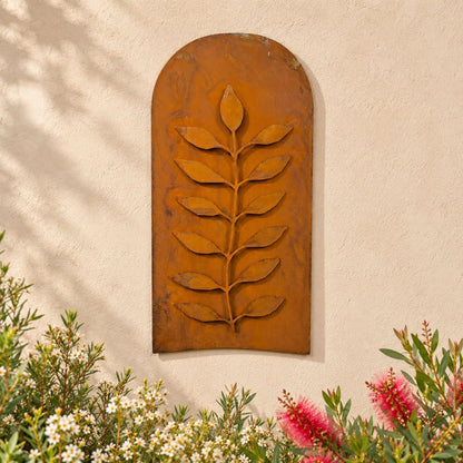 Rustic Layered Laser Cut Metal Leaves Wall Art
