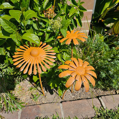 Rust flower stake