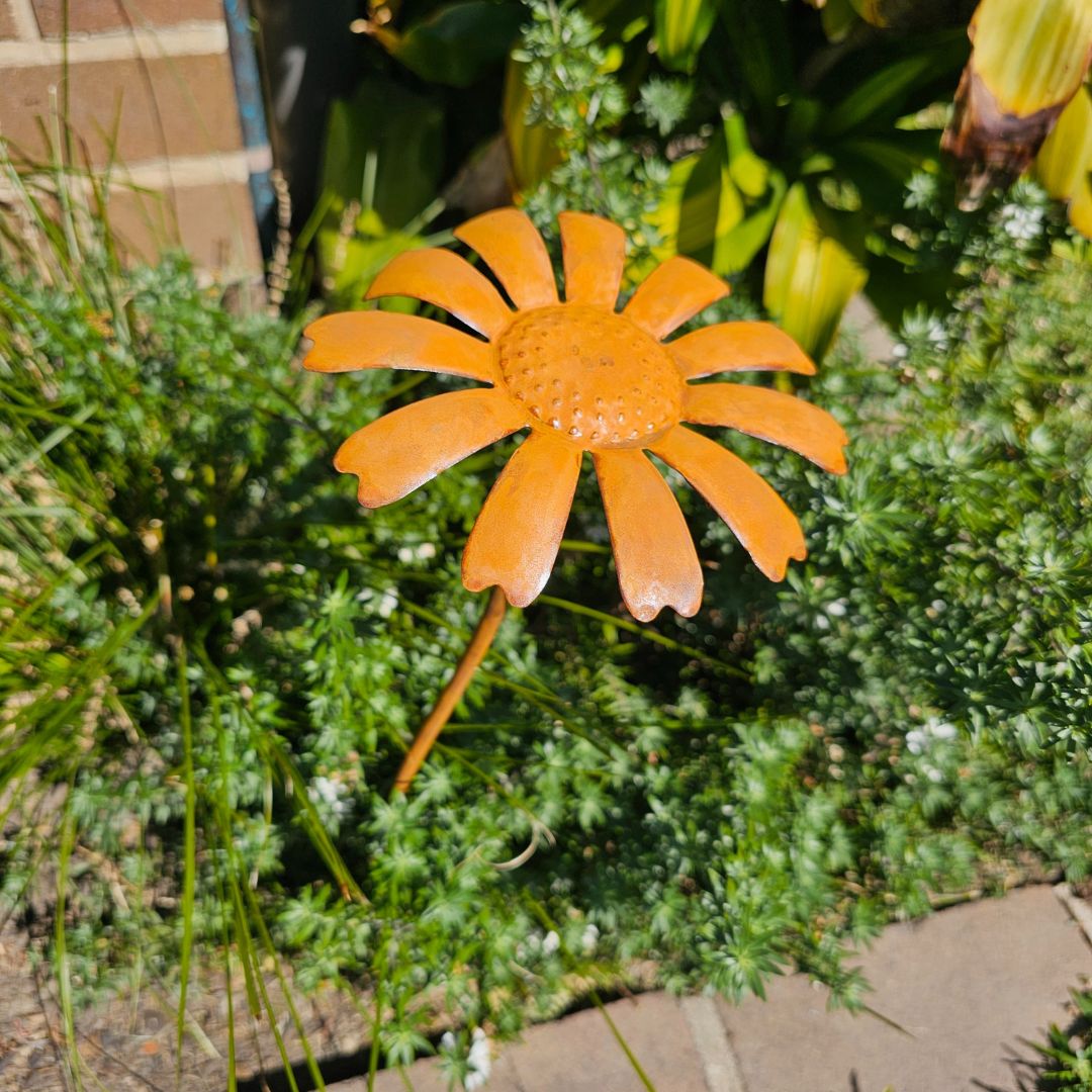 Rust flower stake