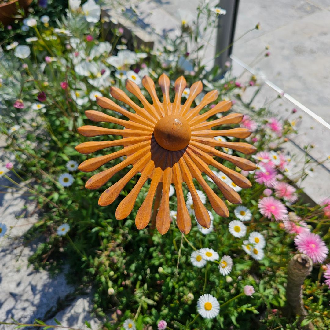 Rust flower stake