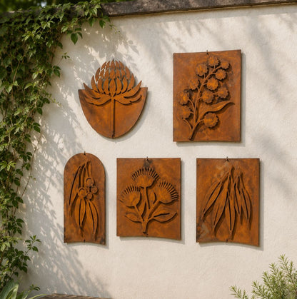Rustic Layered Laser Cut Gum Leaves Wall Art