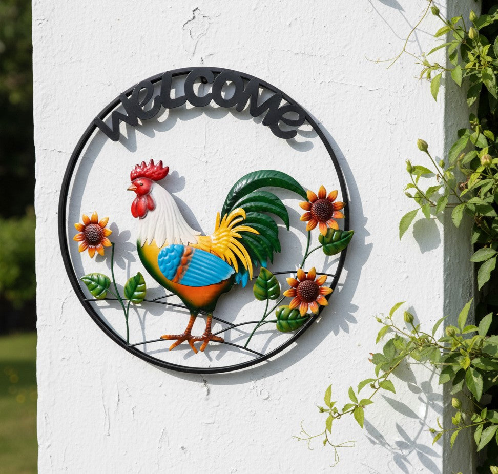 Country Rooster Welcome Sign