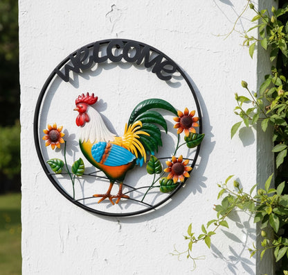 Country Rooster Welcome Sign