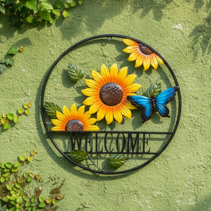 Summer Sunflower Welcome Wall Art