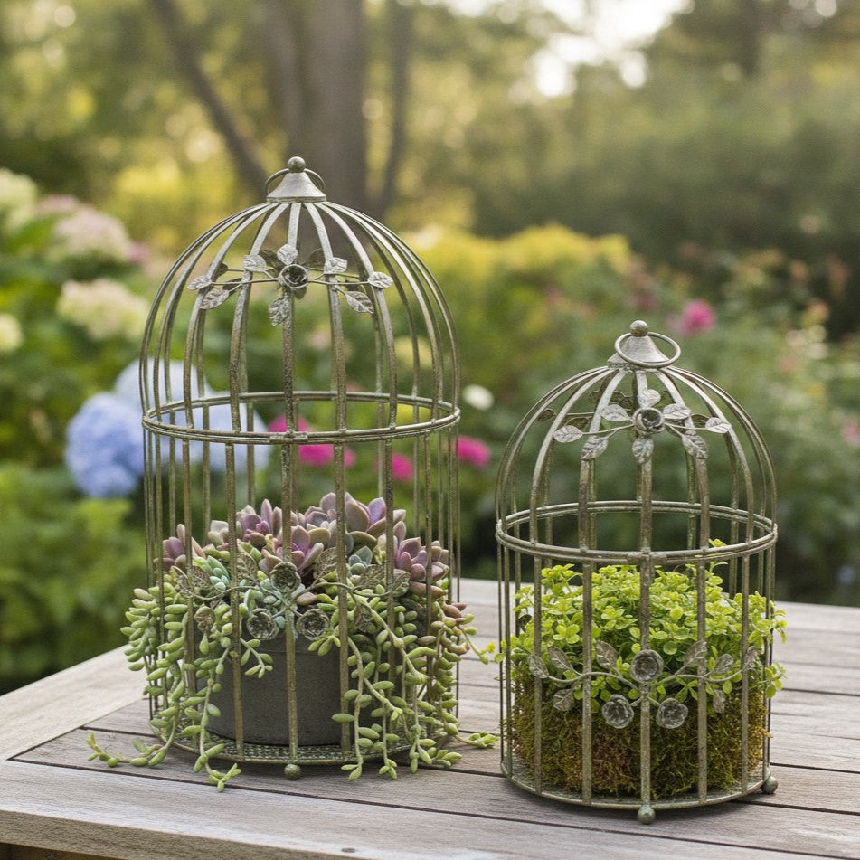 Secret Garden Birdcage Planters