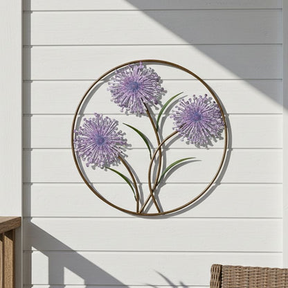Lavender Burst Circle Wall Art