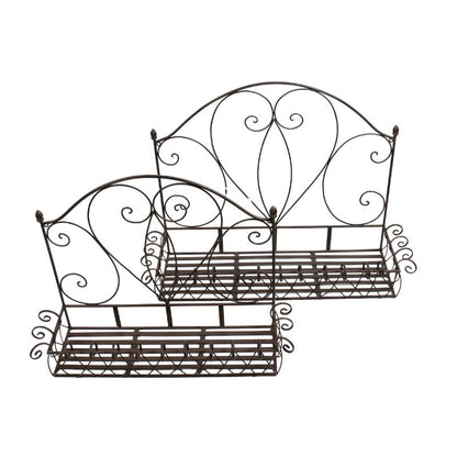 Decorative Metal Wall Planter Set – Set of Two