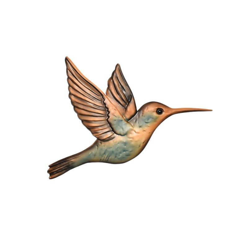 Patina-Style Flying Hummingbird Wall Art
