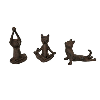 Cast iron yoga stretching cat