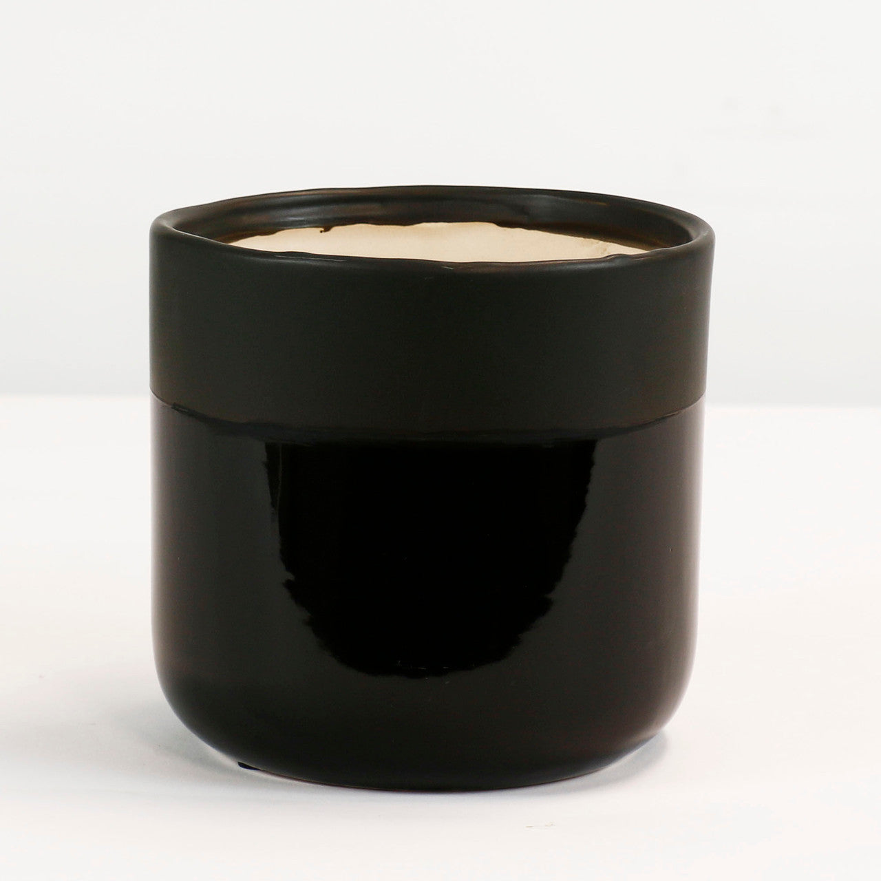 Glossy Black Ceramic Pot