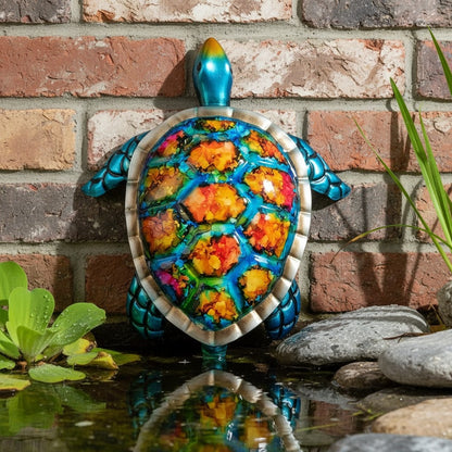 Rainbow Turtle Garden Wall Art