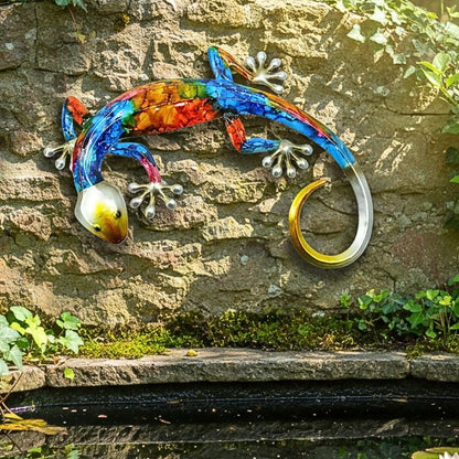 Rainbow Gecko Garden Wall Art