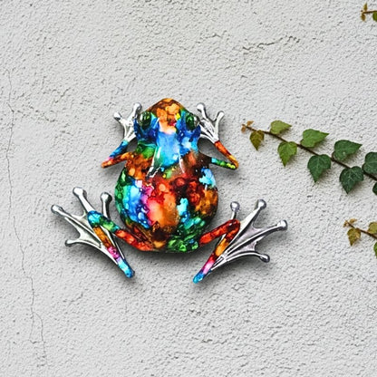 Rainbow Frog Garden Wall Art – Small