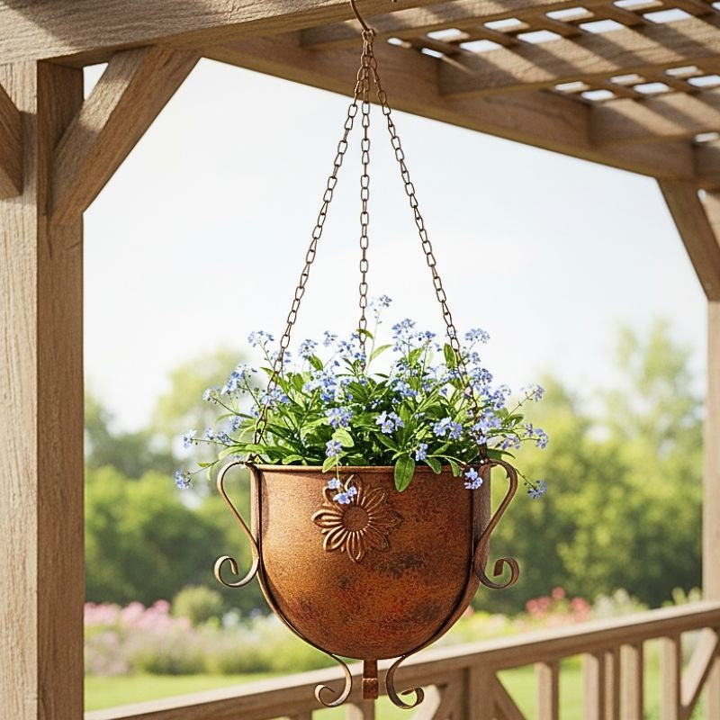 Vintage Metal Hanging Garden Planter