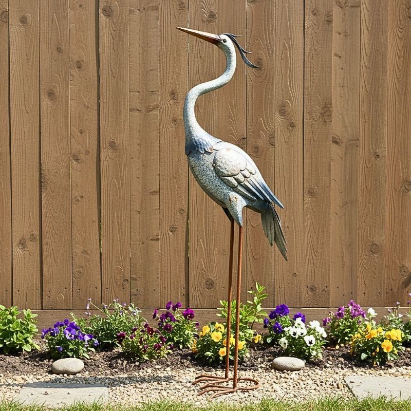 Vintage Heron Garden Statue