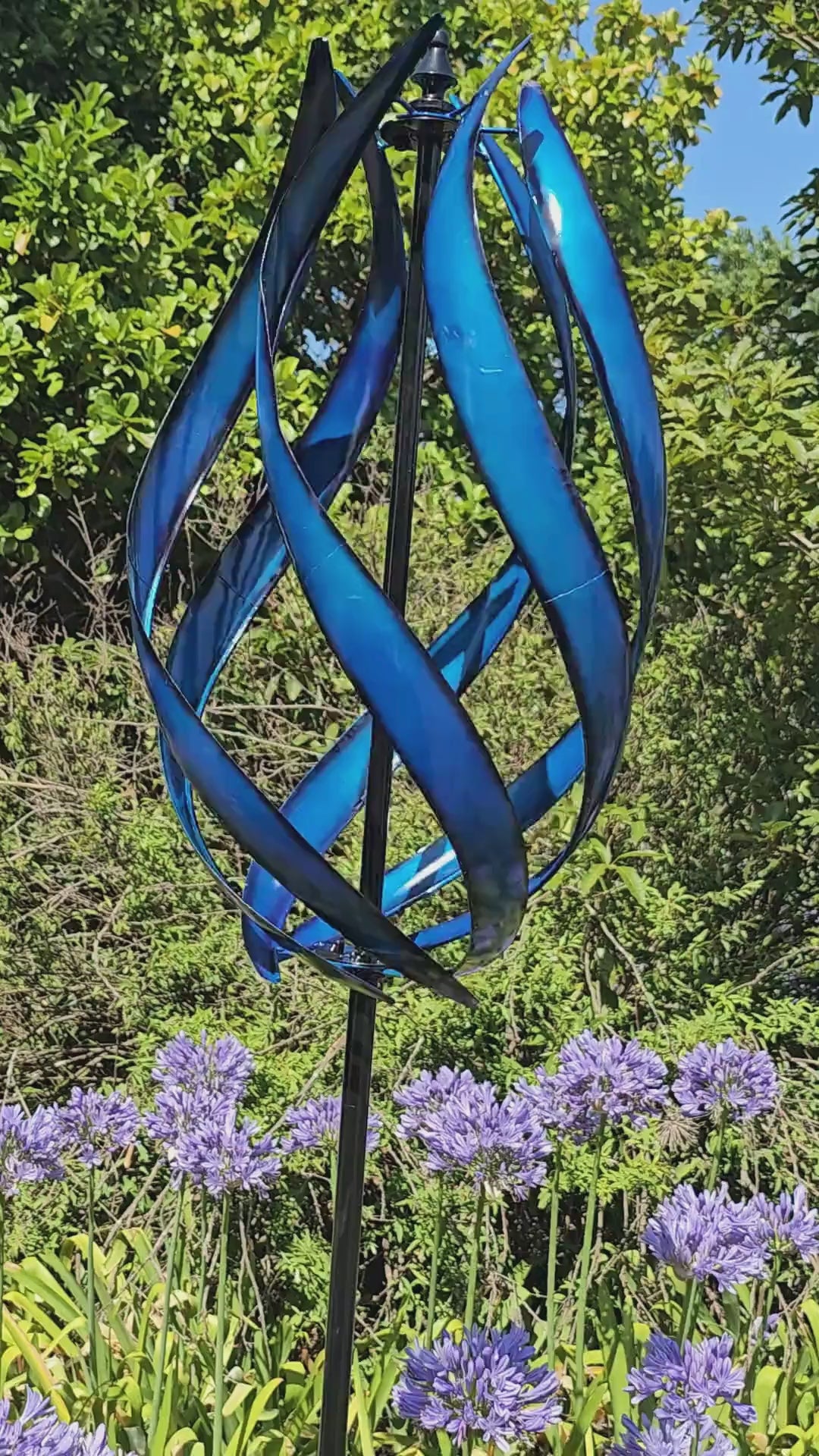 Cobalt Helix Garden Windspinner