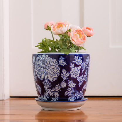 Sea Blue Ceramic Planter